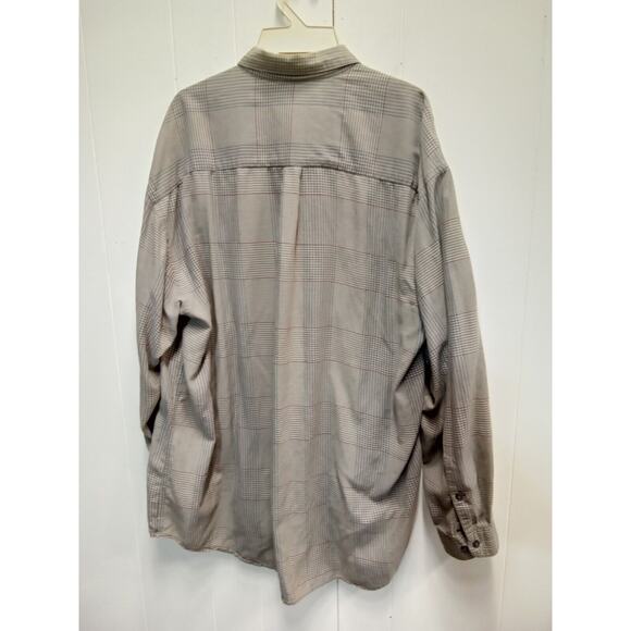 Perry Ellis Mens Brown Plaid Ls Button Down Shirt (Size Xl) 100% Cotton - Picture 2 of 4